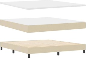 vidaXL Κρεβάτι με ελατήρια με στρώμα Κρεμ 200 x 180 cm ύφασμα