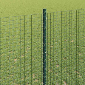 vidaXL Φράχτης με Στήλες. Πράσινο 1.4 x 10 m Ατσάλι