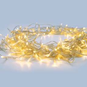 Χριστουγεννιάτικα Λαμπάκια 300 Led Σε Σειρά 18μ Θερμό Λευκό Με 8 Προγράμματα Aca X08300122