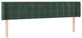 vidaXL Κεφαλάρι με Πτερύγια Σκούρο Πράσινο 183x16x78/88 εκ. Βελούδινο
