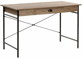 Τραπέζι γραφείου Berwyn 362, Με συρτάρια, 76x120x60cm, 17 kg, Σκούρο ξύλο, Μαύρο | Epipla1.gr