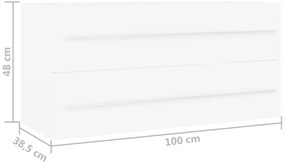 vidaXL Ντουλάπι Νιπτήρα Λευκό 100 x 38,5 x 48 εκ. από Επεξ. Ξύλο