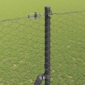 vidaXL Έξιγωνο φράχτη σταθερού εδάφους 10 x 1,6 m Γκρι Δίχτυ