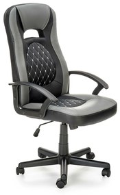 Καρέκλα γραφείου Houston 1258, Μαύρο, Γκρι, 107x60x64cm, 13 kg, Με μπράτσα, Με ρόδες, Μηχανισμός καρέκλας: Κλίση | Epipla1.gr