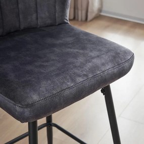 Σκαμπό Μπάρ FL2036 Fylliana Γκρί - Μαύρο 51x54x94 εκ. 2αδα