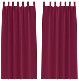 vidaXL Κουρτίνες με κουρτίνες 2 pcs Κόκκινο 245 x 140 εκ. Πολυεστέρας