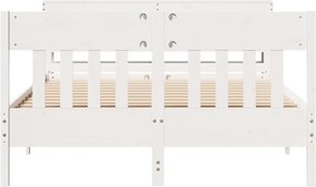 vidaXL Σκελετός Κρεβ. Χωρίς Στρώμα Λευκό 150x200 εκ Μασίφ Πεύκο