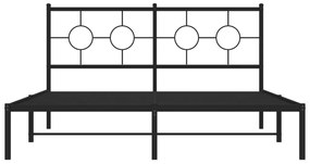 vidaXL Πλαίσιο Κρεβατιού με Κεφαλάρι Μαύρο 150 x 200 εκ. Μεταλλικό