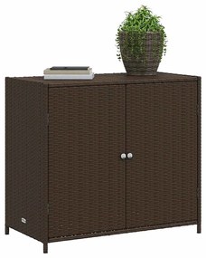 vidaXL Ντουλάπι Αποθήκευσης Κήπου Καφέ 83x45x76 εκ. Συνθετικό Ρατάν