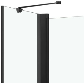 vidaXL Καμπίνα Μπανιέρας Πτυσσόμενη Μαύρη 120 x 68 x 130 εκ. από ESG