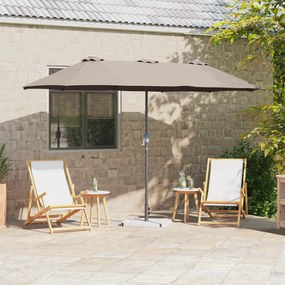 vidaXL Ομπρέλα Κήπου Taupe 380 x 196 x 235 εκ.