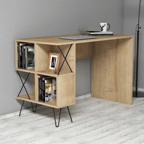 Stewehome Σετ γραφείο μελέτης και βιβλιοθήκη Δρυς 90x22x167.3 cm
