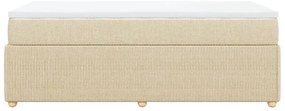 vidaXL Κρεβάτι Boxspring με Στρώμα Κρεμ 80 x 200 εκ. Υφασμάτινο