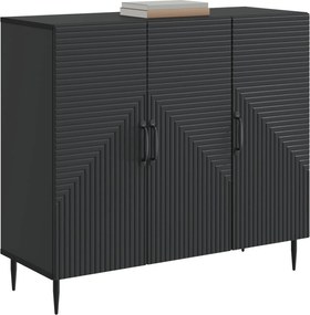 vidaXL Πλαϊνό γραφείο Μαύρο 89 x 34,5 x 80 εκ Επεξεργασμένο Ξύλο