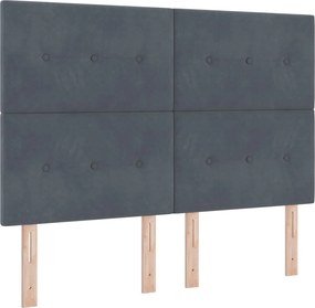 vidaXL Κρεβάτι box spring με στρώμα Σκούρο Γκρι 140 x 190 cm Βελούδο