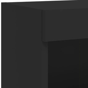 Έπιπλο Τοίχου Τηλεόρασης με LED Μαύρο 100x30x40 εκ. - Μαύρο