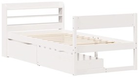 vidaXL Σκελετός Κρεβ. Χωρίς Στρώμα Λευκό 90x190 εκ Μασίφ Πεύκο