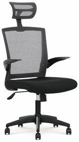 Καρέκλα γραφείου Houston 585, Μαύρο, 115x64x62cm, 11 kg, Με μπράτσα, Με ρόδες, Μηχανισμός καρέκλας: Κλίση | Epipla1.gr