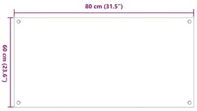 Πλάτες Κουζίνας 2 τεμ. Μαύρες 80x60 εκ. από Ψημένο Γυαλί - Μαύρο