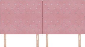 vidaXL Κεφαλάρι με κεφαλάρι Ροζ 200 cm Τεχνητό Δέρμα