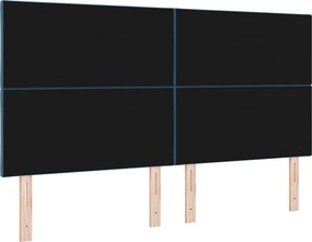 vidaXL LED κεφαλάρι Σκούρο Μπλε 180 cm Τεχνητό Δέρμα