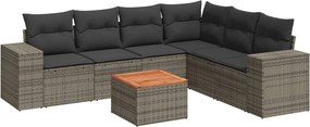 vidaXL Patio Sofa Set 6-θέσια Grey