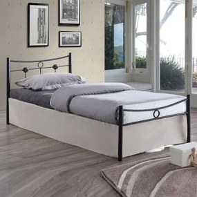 DUGAN κρεβάτι μονό Μεταλλικό Βαφή Σφυρήλατη Μαύρη 96x205x83 (Στρώμα 90x200) cm Ε8068