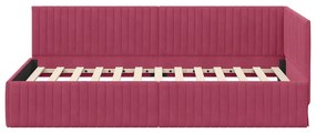 vidaXL Κρεβάτι Γωνίας με κεφαλάρι Μπορντό 100 x 200 cm Βελούδο