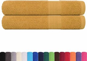 vidaXL Πετσέτες FROGN 2 τεμ. Χρυσές 100x200 εκ. 360 γρ./μ²