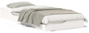 vidaXL Κρεβάτι δαπέδου Λευκό 80 x 220 cm Μασίφ ξύλο πεύκου