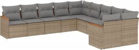 vidaXL Patio Sofa Set 10-θέσια Μικτό μπεζ