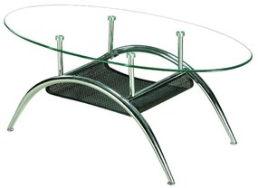 Τραπέζι Σαλονιού LIMPA Ασημί/Διάφανο Χρώμιο/Τζάμι 110x60x46cm