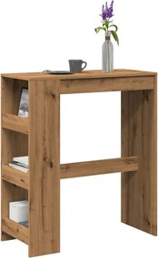 vidaXL Τραπέζι Μπαρ με Ράγες Δρυς 90x40x103,5 εκ. Επεξεργ. Ξύλο