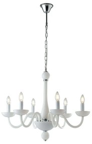 Φωτιστικό Οροφής Alfiere I-ALFIERE/6 BCO 6xE14 Φ74cm 178cm White Luce Ambiente Design Glass