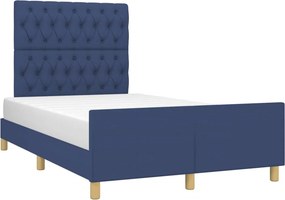 vidaXL Πλαίσιο κρεβατιού χωρίς στρώμα μπλε 120x200cm ύφασμα
