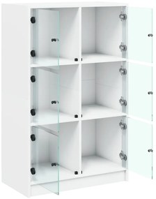 vidaXL Ντουλάπι με Πόρτες Λευκό 68x37x109 εκ. από Επεξεργασμένο Ξύλο
