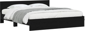 vidaXL Κρεβάτι με Κεφαλάρι Μαύρη Δρυς 180 x 200 cm Επεξεργασμένο ξύλο