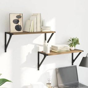 vidaXL Ράφια Τοίχου με ράφι 2 pcs Artisan Oak 60 x 25 x 25,5 cm