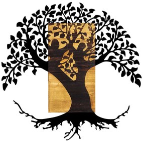 Διακοσμητικό Τοίχου Monument Tree 899SKL2173 89x3x90cm Walnut-Black Wallity Metal,Wood