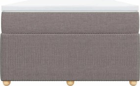 vidaXL Κρεβάτι Boxspring με Στρώμα Taupe 120x190 εκ. Υφασμάτινο