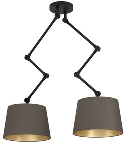 Φωτιστικό Οροφής Pistunio 390199 129cm 2xE27 40W Cappuccino-Brass Eglo Steel,Fabric
