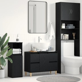 vidaXL Ντουλάπι μπαταρίας Μαύρη Δρυς 80x33x60 εκ Επεξεργασμένο Ξύλο