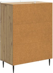 vidaXL Πλαϊνό γραφείο Artisan Δρυς 66 x 34,5 x 91,5 εκ