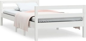 vidaXL Σκελετός Κρεβ. Χωρίς Στρώμα Λευκό 90x200 εκ Μασίφ Πεύκο