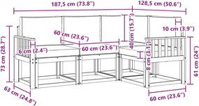 vidaXL Σειρά Καναπέ Εξωτερικού με μαξιλάρι 4 pcs Λευκό και Μπεζ