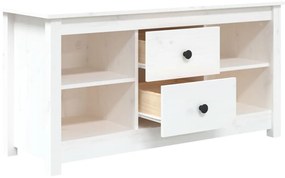 vidaXL Έπιπλο Τηλεόρασης Λευκό 103x36,5x52 εκ. από Μασίφ Ξύλο Πεύκου