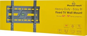 POWERTECH επιτοίχια βάση τηλεόρασης PT-1373, 32-75", έως 75kg, fixed