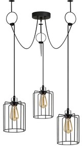 Φωτιστικό Οροφής Tel 892OPV1699 Φ96x131cm 3xE27 40W Black Opviq