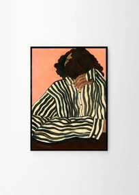 Hanna Peterson Πόστερ Serene Stripes 50x70cm Κοραλί/Μαύρο Sustainable Paper THE POSTER CLUB