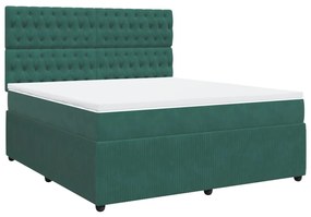 ΚΡΕΒΑΤΙ BOXSPRING ΜΕ ΣΤΡΩΜΑ ΣΚΟΥΡΟ ΠΡΑΣΙΝΟ 180X200ΕΚ. ΒΕΛΟΥΔΙΝΟ 3294715